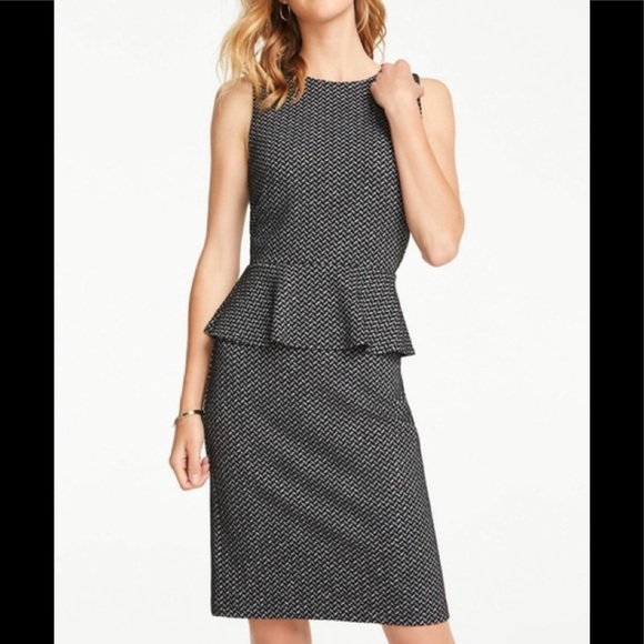 Ann Taylor Dresses & Skirts - Ann Taylor Herringbone Peplum Sheath Dress Sz 8
